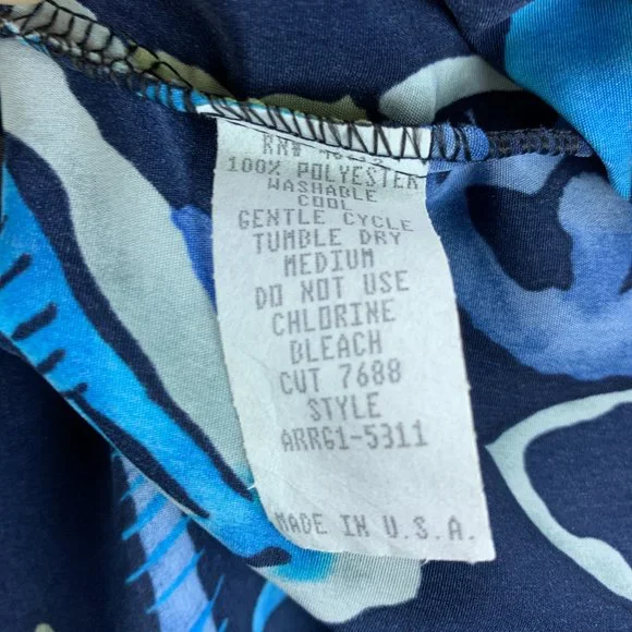 **SOLD**Alan Stuart Shirt Mens XXL 2XL Blue Abstract Art Pullover Banded Pocket - Picture 13 of 13